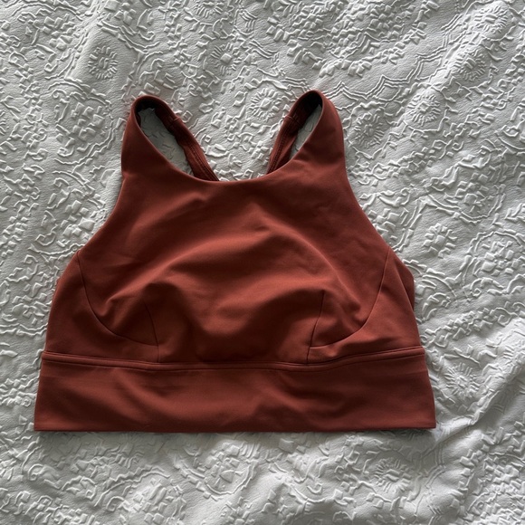 Lululemon Wunder Train Long Line Bra Medium Support C/D Cups Dark Terracotta 12 - Picture 4 of 8